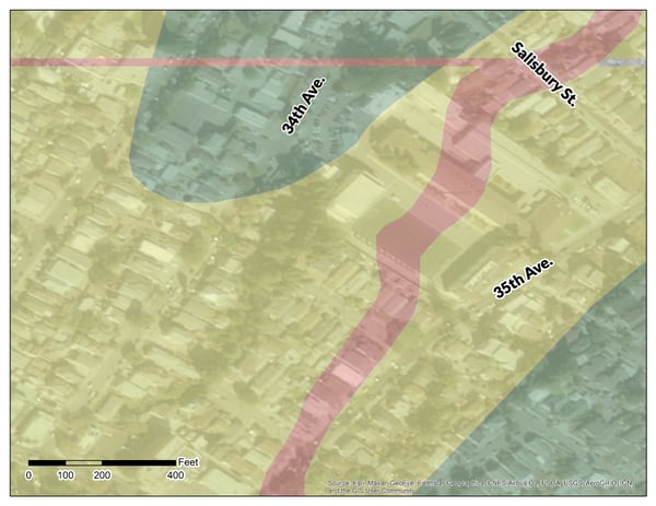 Liquefaction map of part of Oakland, California