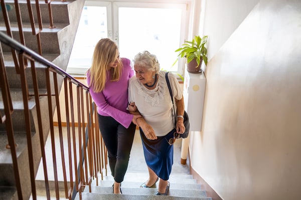 adult home care-nurse helping grandma