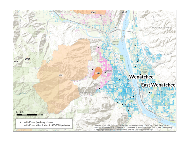 Wenatchee, WA wildfire risk map